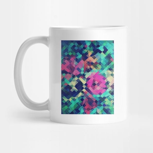 Fruity Rose - Fancy Colorful Abstraction Pattern Design (green pink blue) by badbugs